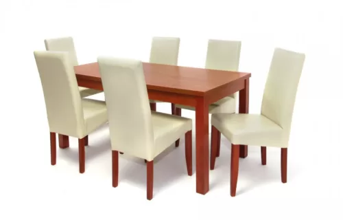 KUDA3 asztal 160-as Calvados + 6 db szék Beige/Calvados BAFA6