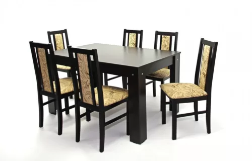 LUVA4 asztal 135-ös Wenge + 6 db szék Wenge LEPU8