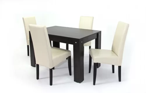KEBU4 asztal 120-as Wenge + 4 db BAFA6 szék Beige/Wenge