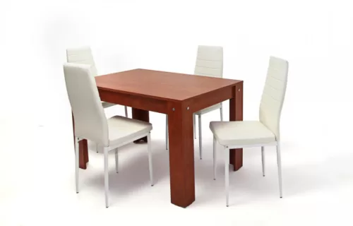 KEBU4 asztal 120-as Calvados + 4 db szék Fehér XEVE6