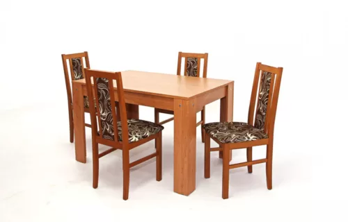 KEBU4 asztal 120-as Éger + 4 db szék Éger  LEPU8