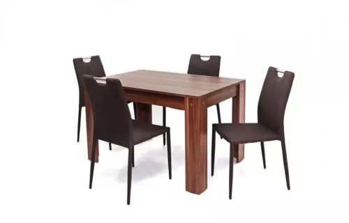 KEBU4 asztal 120-as Szilva + 4 db szék Barna NUWA4