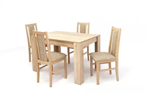 KEBU4 asztal 120-as Sonoma + 4 db szék Sonoma LEPU8