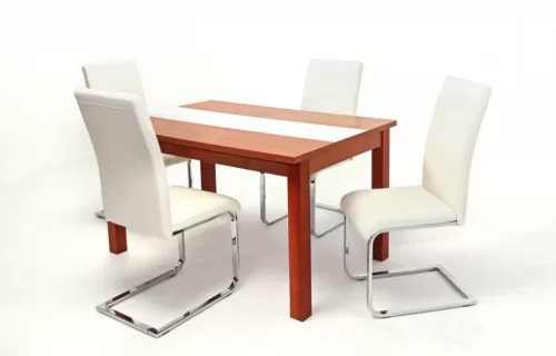 YEKA8 asztal 135-ös Calvados + 4 db szék Fehér DACU4