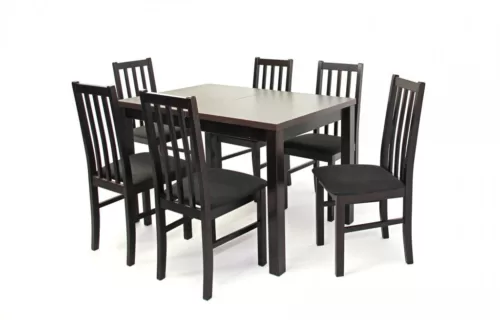 XEVU7 asztal 120-as Wenge + 6 db szék Wenge MAHU7